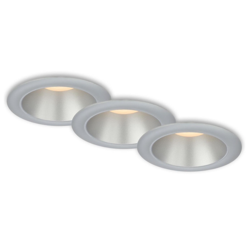 Briloner 7041-034 - SADA 3x LED Koupelnové podhledové svítidlo LED/4,9W/230V IP44 stříbrná