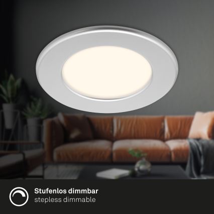 Briloner 7049014 - LED Stmívatelné koupelnové podhledové svítidlo LED/6W/230V 3000K IP44 matný chrom