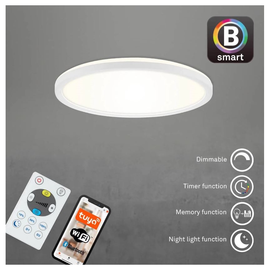 Briloner 7058-016 - LED Stmívatelné svítidlo SLIM LED/18W/230V 2700-6500K Wi-Fi Tuya + dálkové ovládání