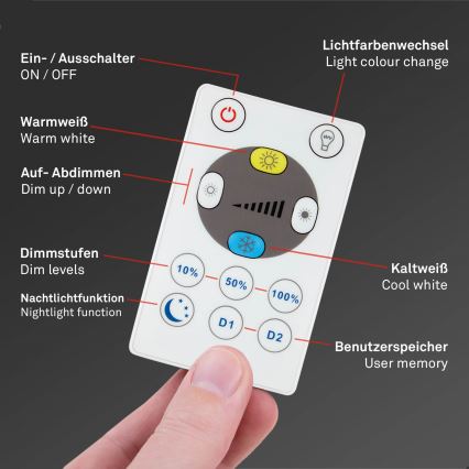 Briloner 7059-015 - LED Stmívatelné stropní svítidlo SLIM LED/22W/230V 2700-6500K Wi-Fi Tuya + dálkové ovládání