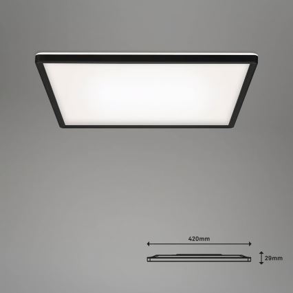 Briloner 7060-015 - LED Stmívatelný přisazený panel SLIM LED/22W/230V 2700-6500K 42x42 cm černá Wi-Fi Tuya + dálkové ovládání