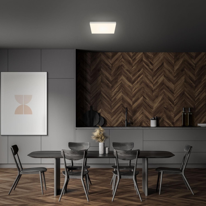 Briloner 7071-014 - LED Stropní svítidlo FLAME LED/21W/230V 3000K 28,7x28,7 cm stříbrná
