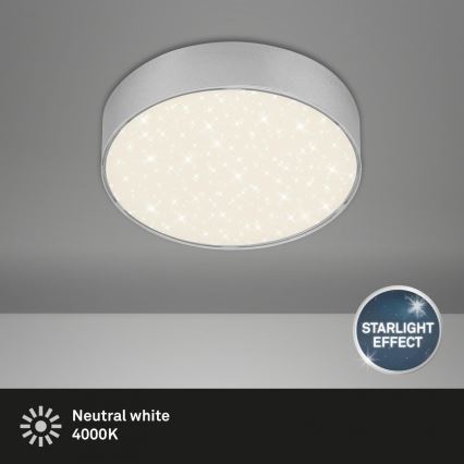 Briloner 7072-414 - LED Stropní svítidlo STAR SKY LED/11W/230V 4000K pr. 15 cm stříbrná