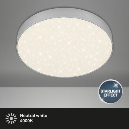 Briloner 7074-414 - LED Stropní svítidlo STAR SKY LED/21W/230V 4000K pr. 28 cm stříbrná