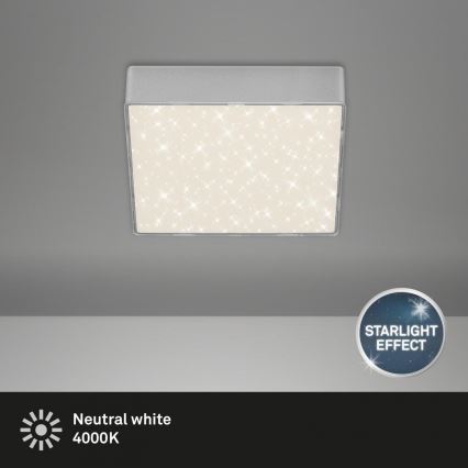 Briloner 7076-414 - LED Stropní svítidlo STAR SKY LED/11W/230V 4000K 15x15 cm stříbrná