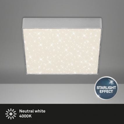 Briloner 7077-414 - LED Stropní svítidlo STAR SKY LED/16W/230V 4000K 21x21 cm stříbrná