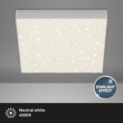 Briloner 7078-414 - LED Stropní svítidlo STAR SKY LED/21W/230V 4000K 28x28 cm stříbrná