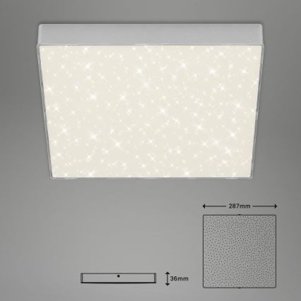 Briloner 7078-414 - LED Stropní svítidlo STAR SKY LED/21W/230V 4000K 28x28 cm stříbrná