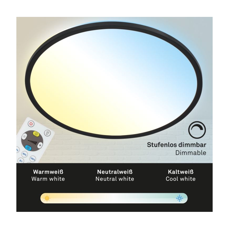 Briloner 7079-015 - LED Stmívatelné stropní svítidlo SLIM LED/18W/230V 2700-6500K + dálkové ovládání