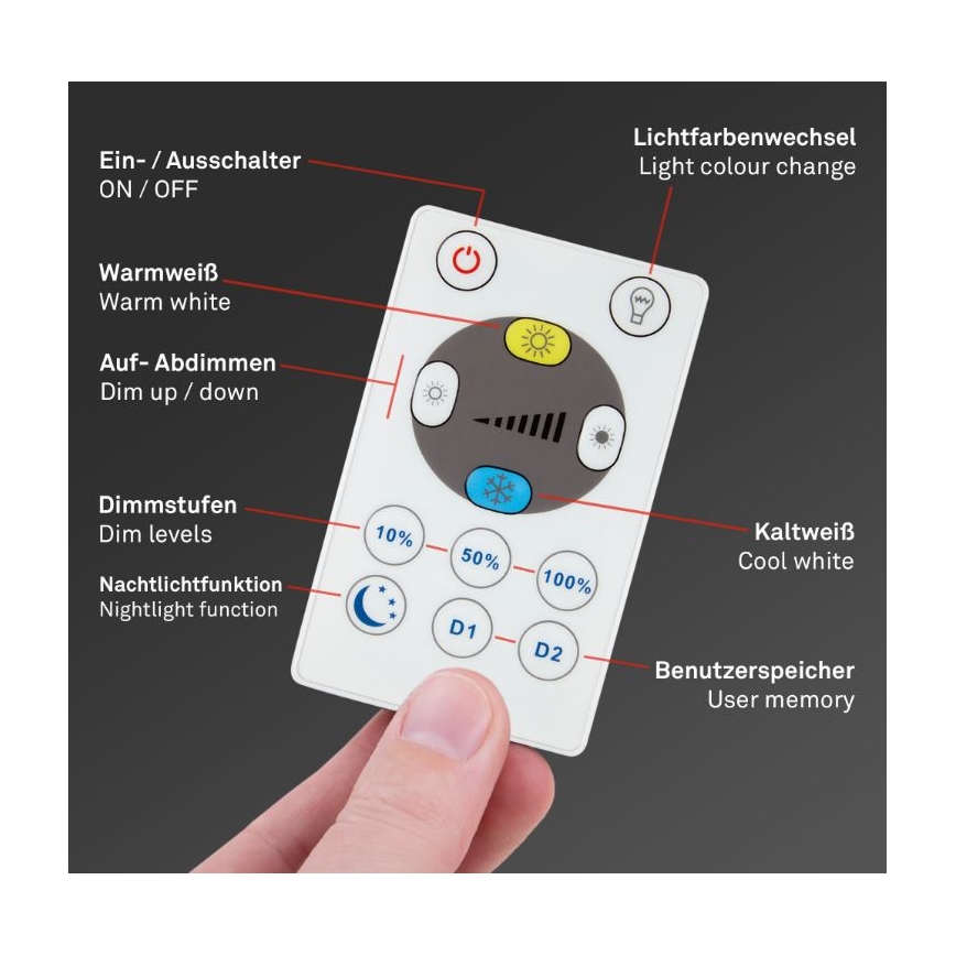Briloner 7079-015 - LED Stmívatelné stropní svítidlo SLIM LED/18W/230V 2700-6500K + dálkové ovládání