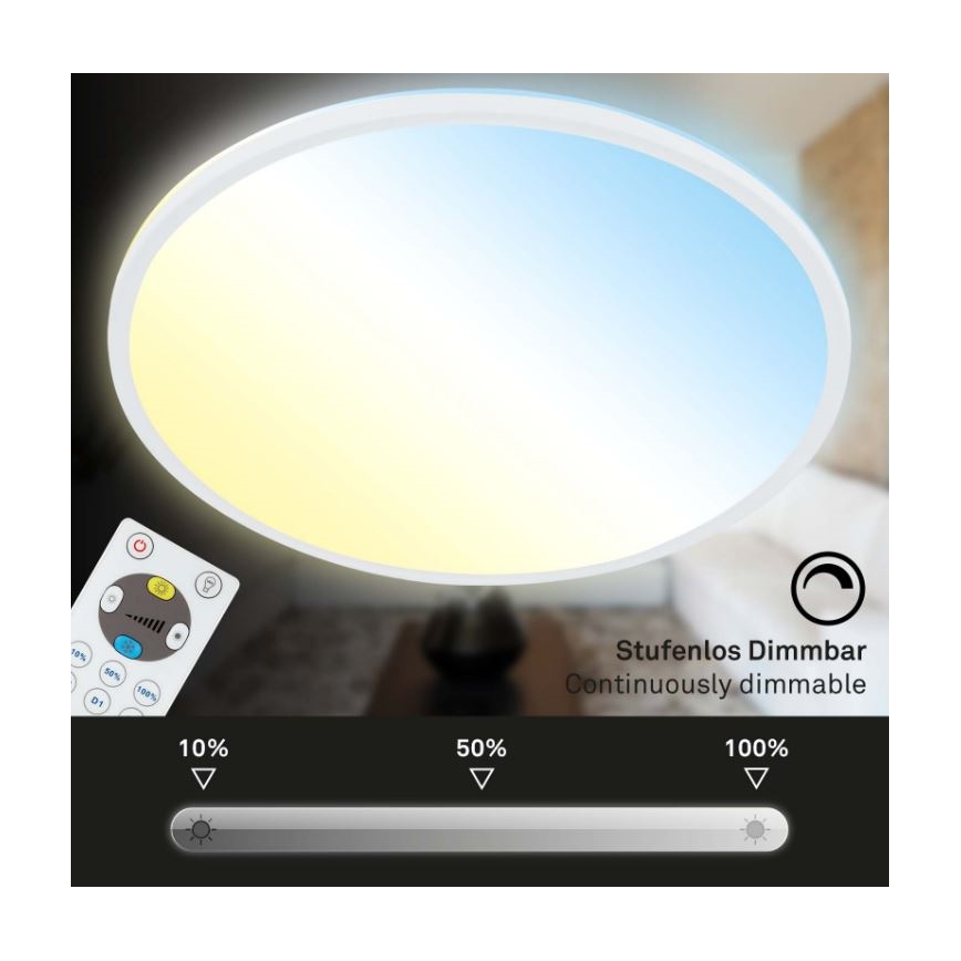 Briloner 7079-016 - LED Stmívatelné stropní svítidlo SLIM LED/18W/230V 2700-6500K + dálkové ovládání
