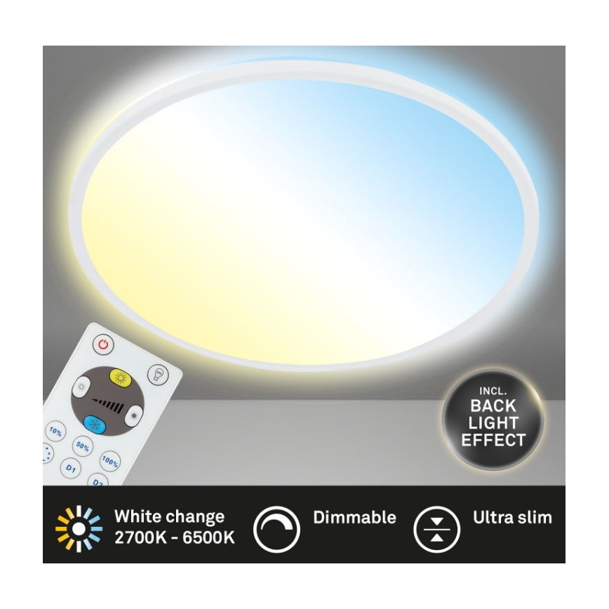 Briloner 7079-016 - LED Stmívatelné stropní svítidlo SLIM LED/18W/230V 2700-6500K + dálkové ovládání
