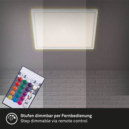 Briloner 7091-416 - LED RGBW Stmívatelné stropní svítidlo SLIM LED/22W/230V + dálkové ovládání