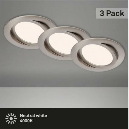 Briloner 7116-432 - SADA 3x LED Koupelnové podhledové svítidlo FLAT IN LED/9W/230V IP23