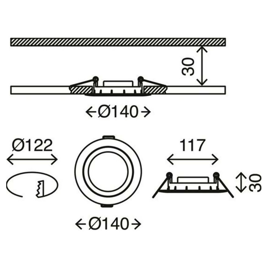 Briloner 7116-432 - SADA 3x LED Koupelnové podhledové svítidlo FLAT IN LED/9W/230V IP23