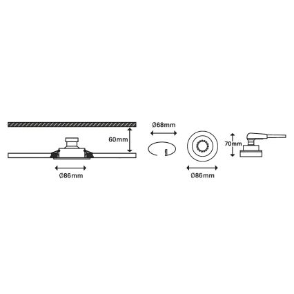 Briloner 7148 - 039-SADA 3xLED Stmívatelné koupelnové svítidlo 1xGU10/5,5W/230V IP23