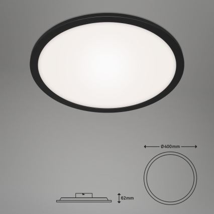Briloner 7168-015 - LED Stmívatelné stropní svítidlo PIATTO LED/22W/230V 3000-6500K pr. 40 cm černá + dálkové ovládání