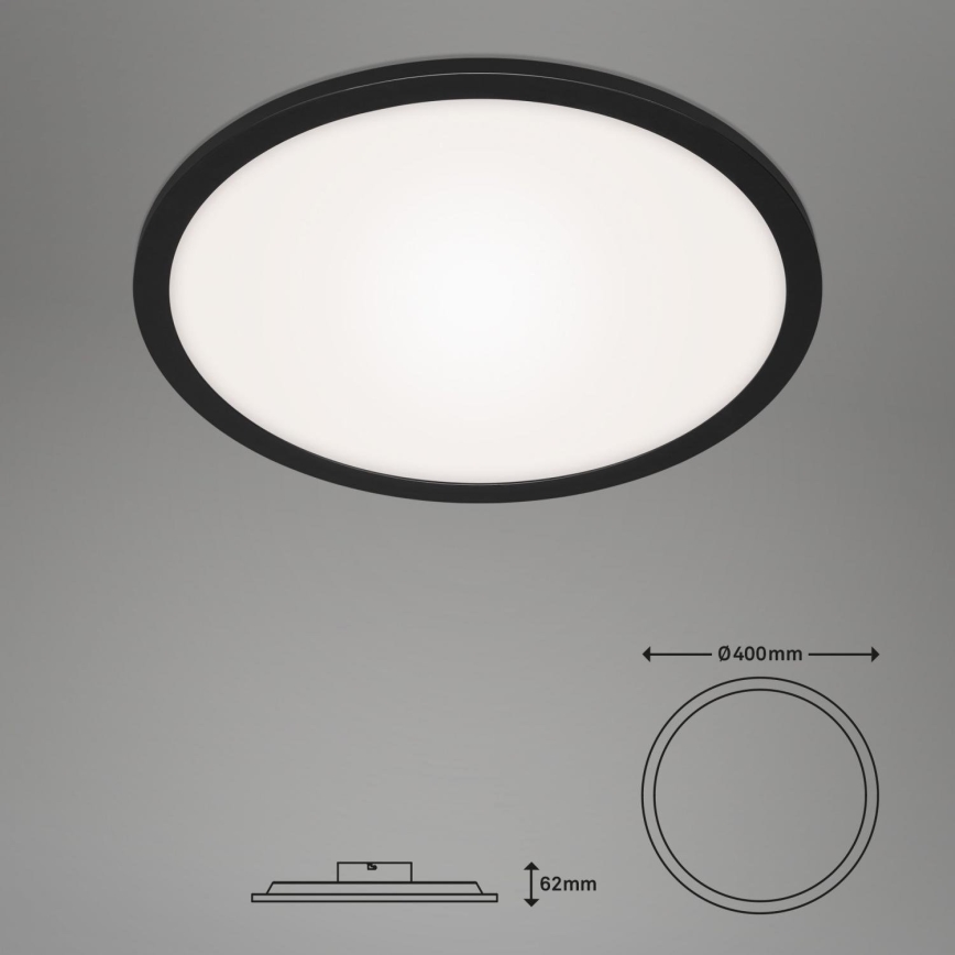 Briloner 7168-015 - LED Stmívatelné stropní svítidlo PIATTO LED/22W/230V 3000-6500K pr. 40 cm černá + dálkové ovládání