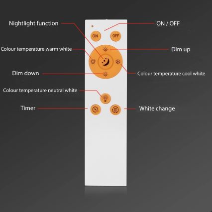 Briloner 7194-016 - LED Stmívatelné stropní svítidlo SIMPLE LED/18W/230V 3000-6500K + dálkové ovládání