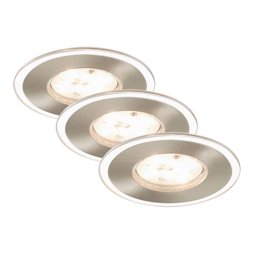 Briloner 7197-032 - SADA 3x LED Stmívatelné koupelnové podhledové svítidlo LED/4,5W/230V IP44