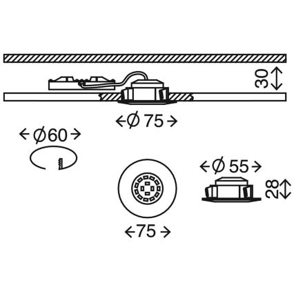 Briloner 7204-031 - SADA 3x LED Koupelnové podhledové svítidlo ATTACH LED/5W/230V IP44