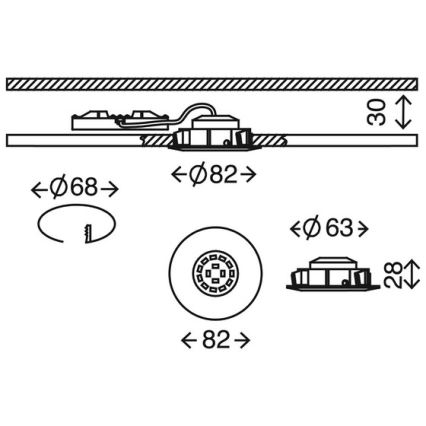 Briloner 7209-011 - LED Koupelnové podhledové svítidlo ATTACH LED/5W/230V IP23