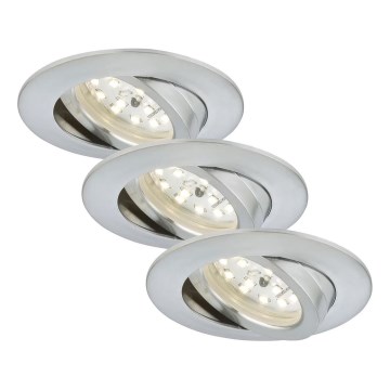 Briloner 7209-039 - SADA 3x LED Koupelnové podhledové svítidlo ATTACH LED/5W/230V IP23 matný chrom
