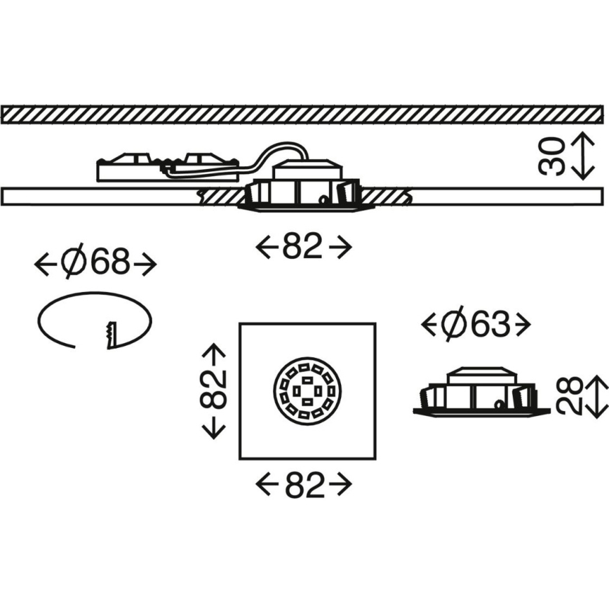 Briloner 7210-036 - SADA 3x LED Koupelnové podhledové svítidlo ATTACH LED/5W/230V IP23 bílá