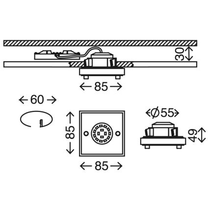 Briloner 7215-012 - LED Koupelnové podhledové svítidlo ATTACH LED/5W/230V IP44