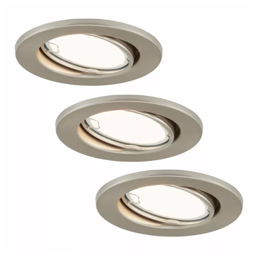 Briloner 7221-032 - SADA 3x LED Koupelnové podhledové svítidlo 1xGU10/3W/230V IP23 matný chrom