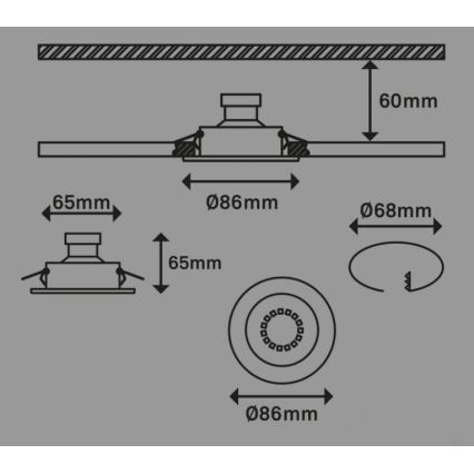 Briloner 7221-038 - SADA 3x LED Koupelnové podhledové svítidlo 1xGU10/3W/230V IP23 lesklý chrom