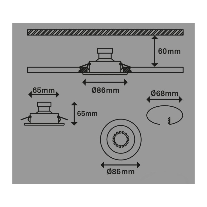 Briloner 7221-039 - SADA 3x LED Koupelnové podhledové svítidlo 1xGU10/3W/230V IP23 stříbrná