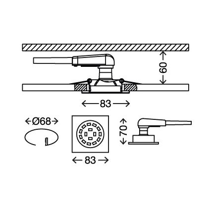 Briloner 7230-032 - SADA 3x LED Koupelnové podhledové svítidlo SQUARE 1xGU10/3W/230V