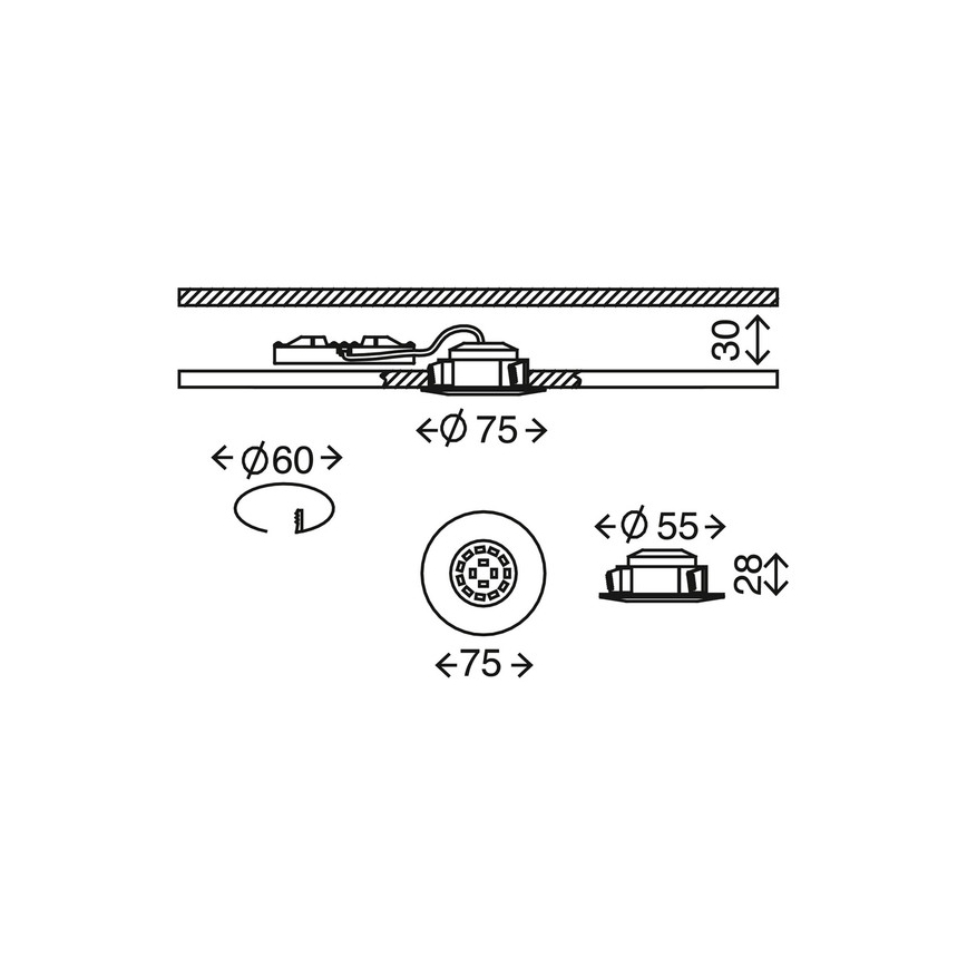 Briloner 7231-011- LED Stmívatelné koupelnové podhledové svítidlo ATTACH LED/5,5W/230V IP44