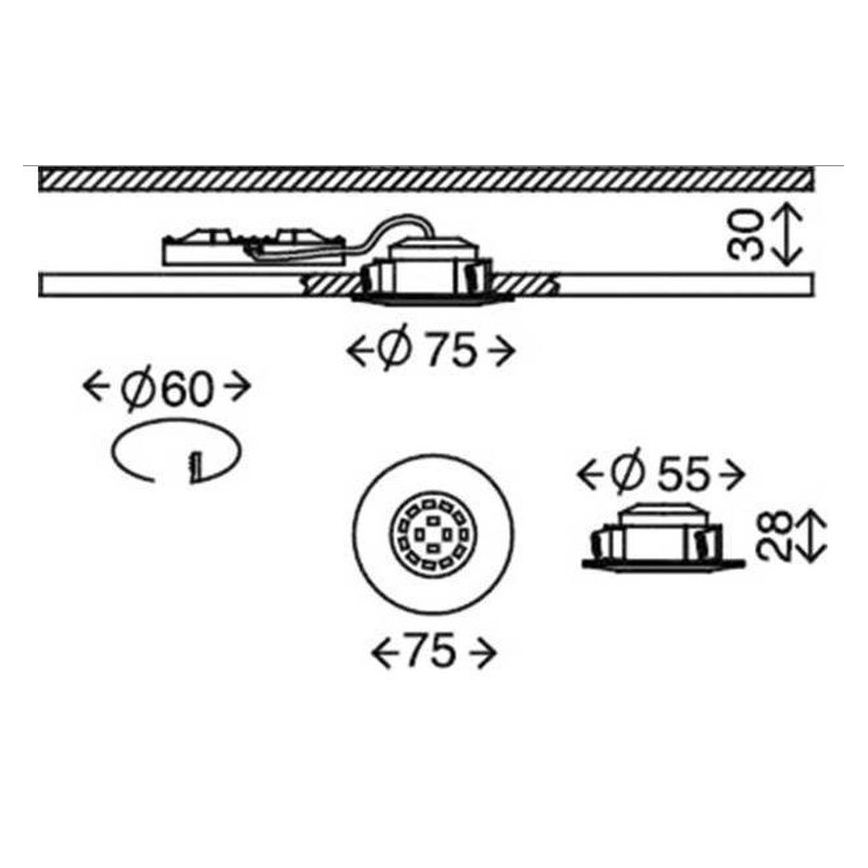 Briloner 7231-031- SADA 3x LED Stmívatelné koupelnové podhledové svítidlo LED/5,5W/230V IP44
