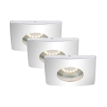 Briloner 7239-038 - SADA 3x LED Koupelnové podhledové svítidlo ATTACH 3xGU10/4W/230V IP44