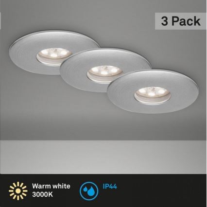 Briloner 7240-039 - SADA 3x LED Koupelnové podhledové svítidlo LED/1,8W/230V IP44