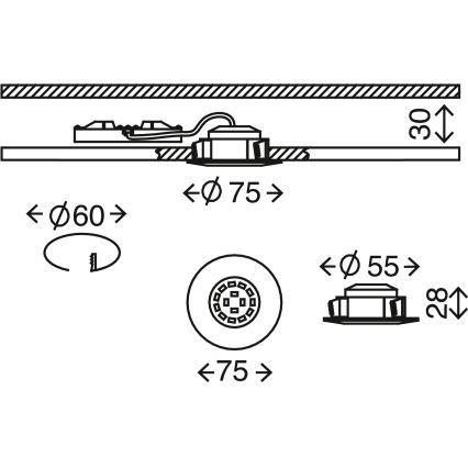 Briloner 7295-011 - LED Stmívatelné koupelnové podhledové svítidlo ATTACH LED/6,5W/230V IP44