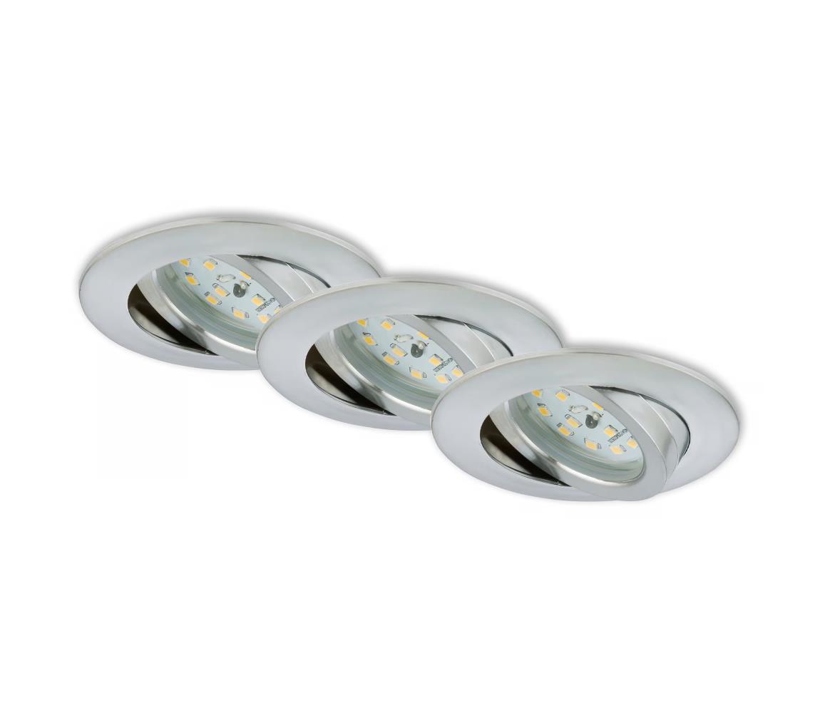 Briloner 7296-039 - SADA 3x LED Koupel podhledové svítidlo LED/6,5W/230V IP23 7296-039 Matný chrom
