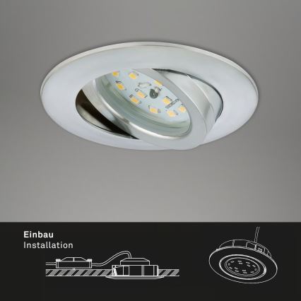 Briloner 7296-039 - SADA 3x LED Stmívatelné koupelnové podhledové svítidlo LED/6,5W/230V 3000K IP23 matný chrom
