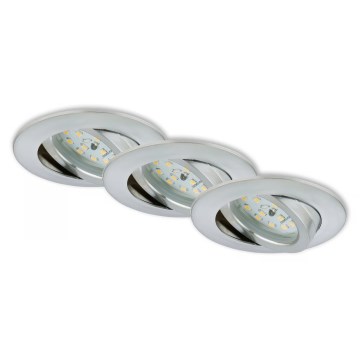 Briloner 7296-039 - SADA 3x LED Stmívatelné koupelnové podhledové svítidlo 1xLED/6,5W/230V 3000K IP23 matný chrom