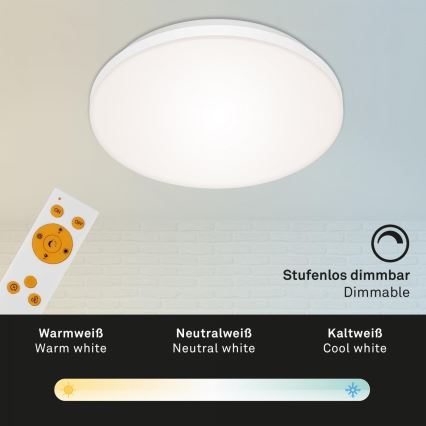 Briloner 7377-016 - LED Stmívatelné stropní svítidlo LED/12W/230V 3000-6500K + dálkové ovládání