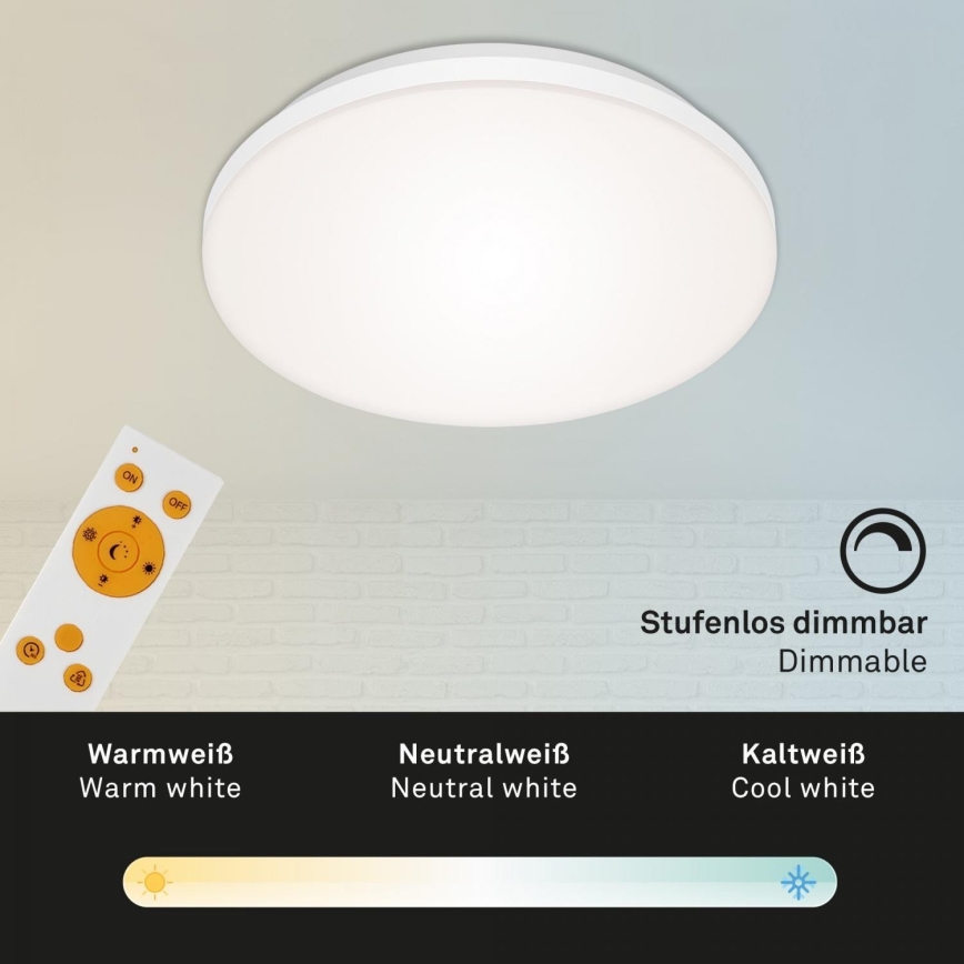 Briloner 7377-016 - LED Stmívatelné stropní svítidlo LED/12W/230V 3000-6500K + dálkové ovládání