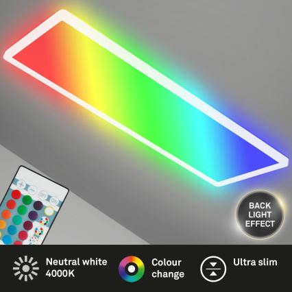 Briloner 7404-016 - LED RGBW Stmívatelný přisazený panel LED/22W/230V 4000K + dálkové ovládání