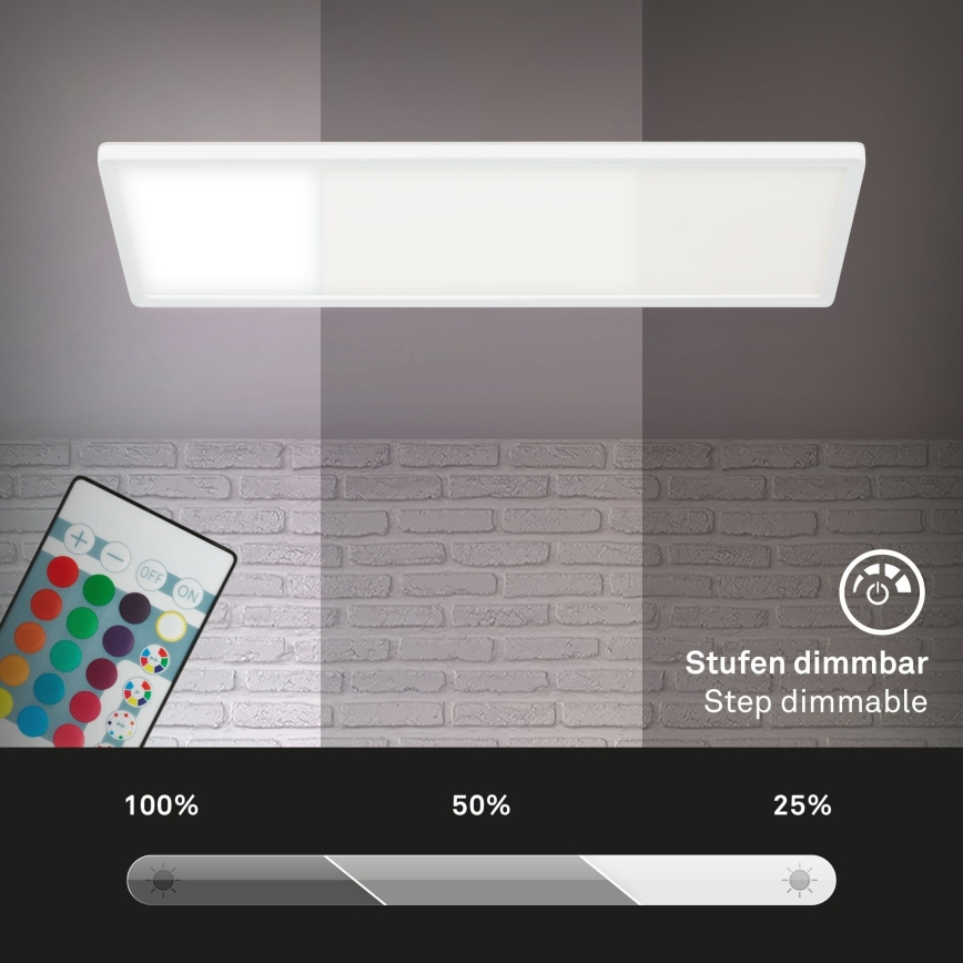 Briloner 7404-016 - LED RGBW Stmívatelný přisazený panel LED/22W/230V 4000K + dálkové ovládání