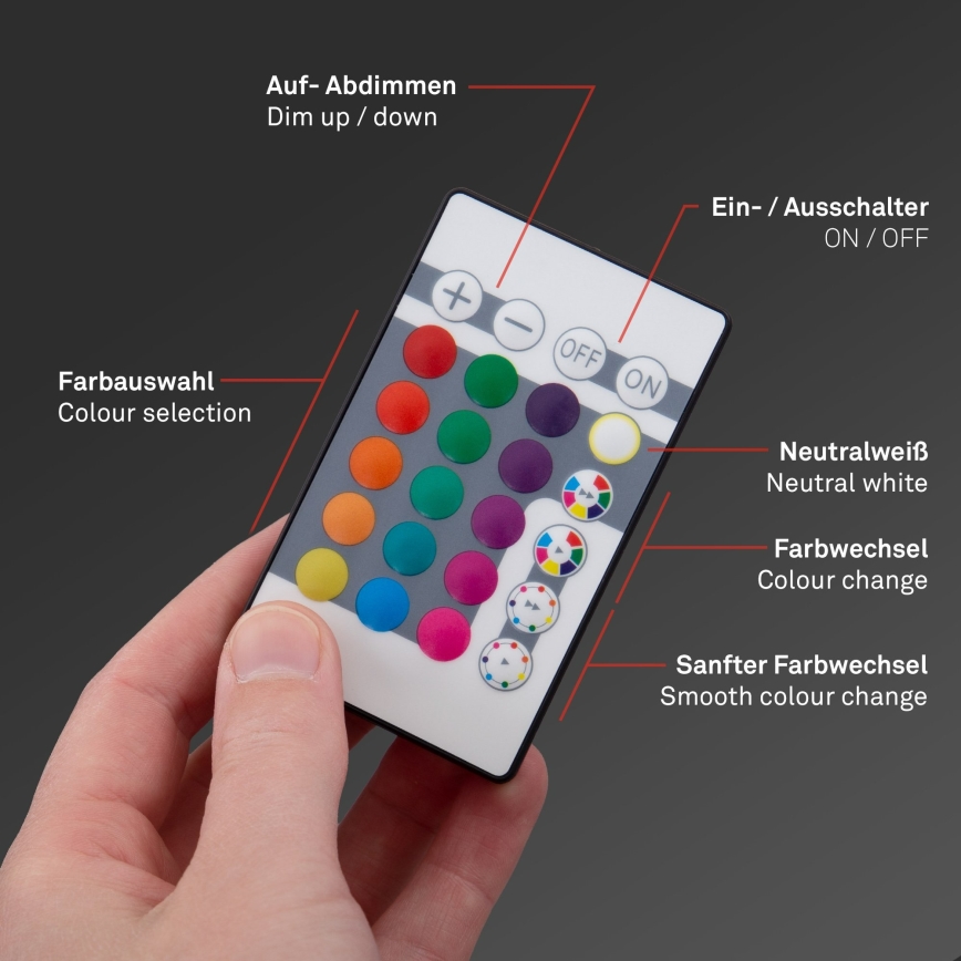 Briloner 7404-016 - LED RGBW Stmívatelný přisazený panel LED/22W/230V 4000K + dálkové ovládání
