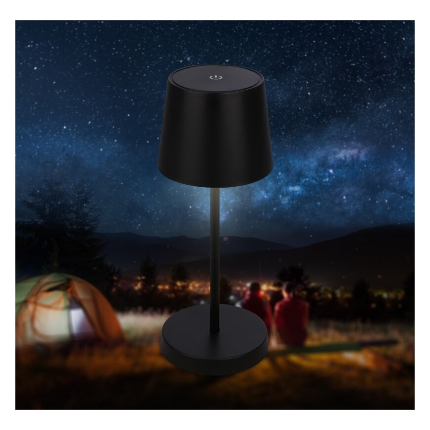 Briloner 7423015 - LED Stmívatelná nabíjecí venkovní stolní lampa LED/2,6W/5V IP44 2000 mAh černá