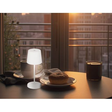 Briloner 7423016 - LED Stmívatelná nabíjecí venkovní stolní lampa LED/2,6W/5V 2000mAh IP44 bílá