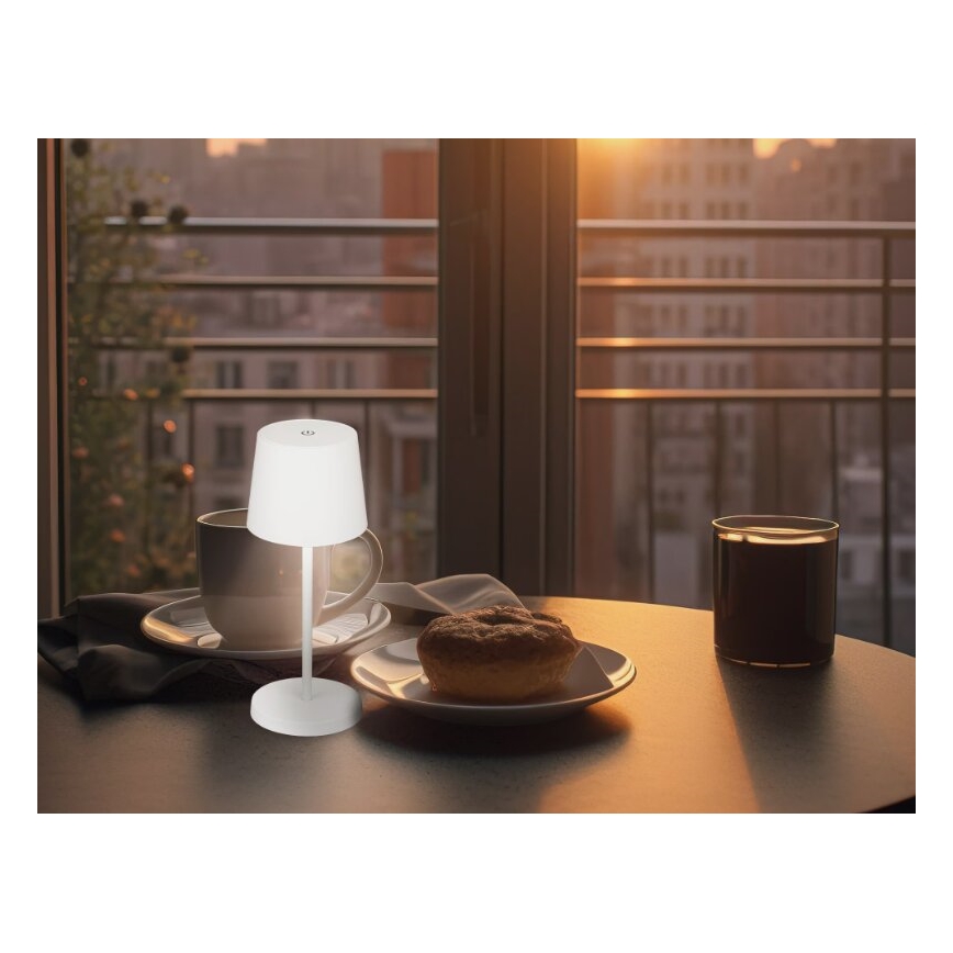 Briloner 7423016 - LED Stmívatelná nabíjecí venkovní stolní lampa LED/2,6W/5V 2000mAh IP44 bílá
