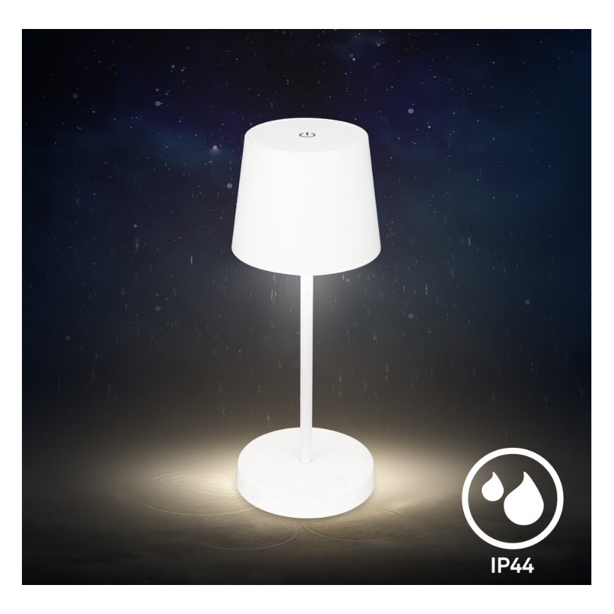 Briloner 7423016 - LED Stmívatelná nabíjecí venkovní stolní lampa LED/2,6W/5V 2000mAh IP44 bílá